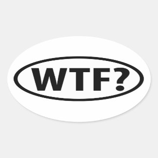 Sticker Ovale WTF ? Emblème de voiture de style euro