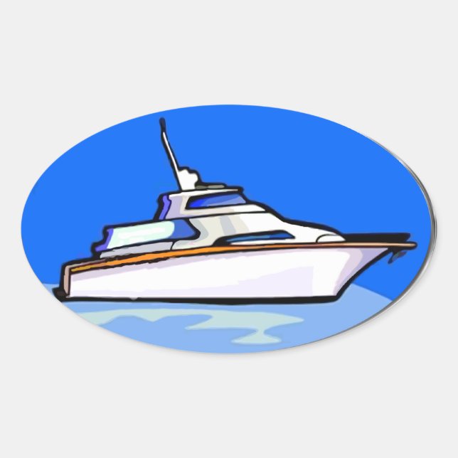 Sticker Ovale Yacht à Oval (Devant)