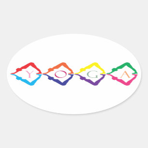 Sticker Ovale YOGA multicolore