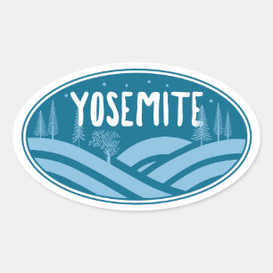 Sticker Ovale Yosemite National Park California Outdoor