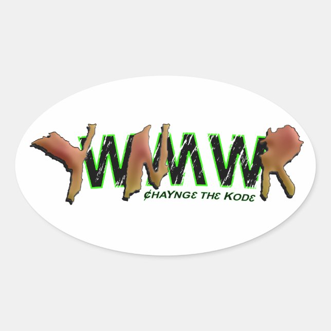 Sticker Ovale YWNMWR haYng3 th3 Kod3 (Devant)