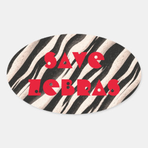 Sticker Ovale Zebra raye une texture transparente + vos idées