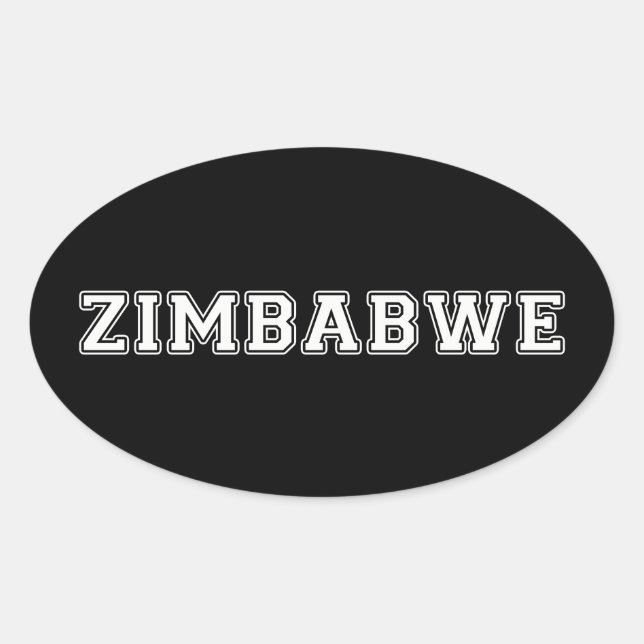 Sticker Ovale Zimbabwe (Devant)