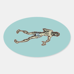 Sticker Ovale Zombi Jésus 1