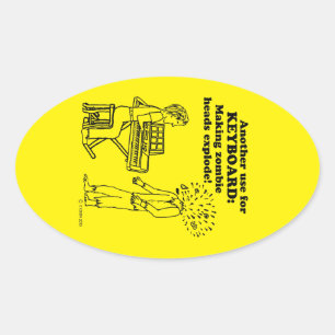 Sticker ovale Zombie Explode clavier
