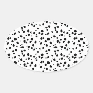 Sticker Ovale Zones dalmatiennes, Impression dalmate, Fourrure d