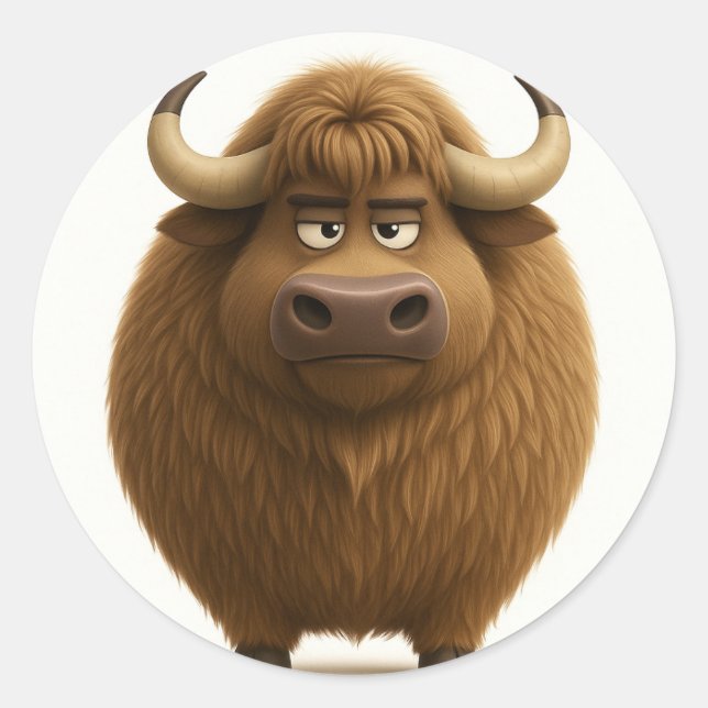 Sticker Ox pour caricatures à visage sérieux (Devant)