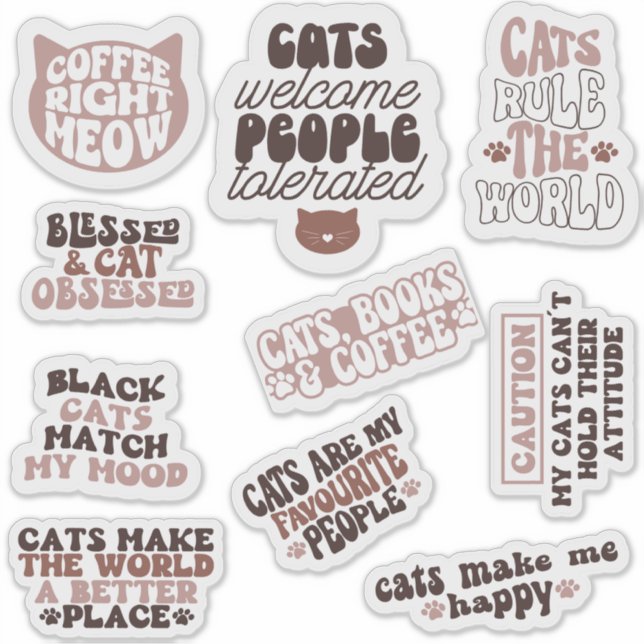 Sticker pack chat mignon super motivation citation drôle (Devant)