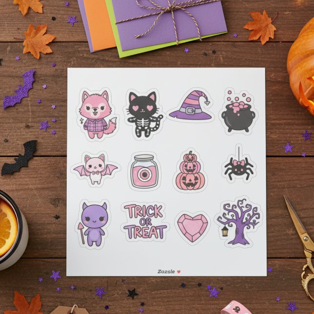 Sticker Pack d'autocollants adorable Kawaii Halloween (Adorable Kawaii Halloween Sticker Pack)