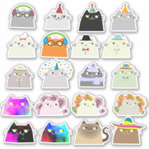 Sticker Pack d'autocollants de chat mignon Chats Mochi Kaw