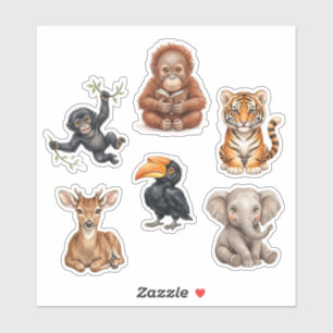 Sticker Pack d'autocollants de jolis animaux sauvages d'In