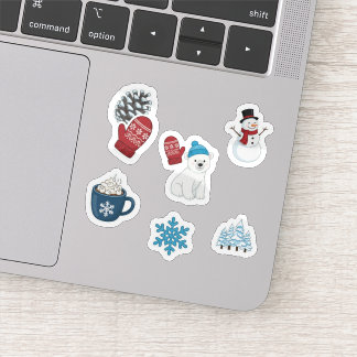 Sticker Pack d'autocollants de Paysage hivernal mignon