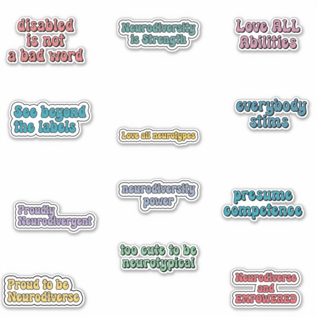 Sticker Pack d'autocollants de sensibilisation à la neurod (Devant)