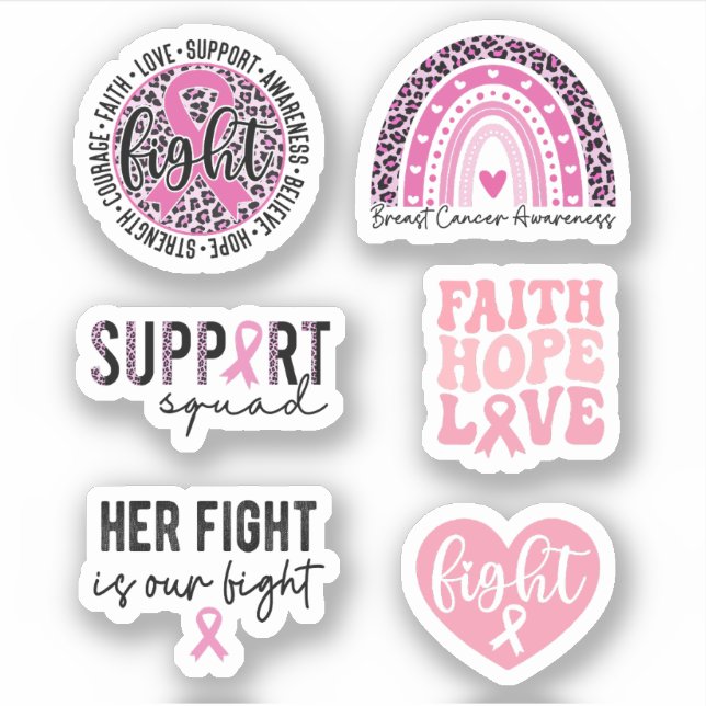 Sticker Pack d'autocollants de sensibilisation au cancer d (Devant)