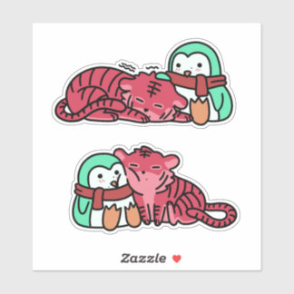 Sticker Pack d'autocollants de tigre de fraise et de pingo