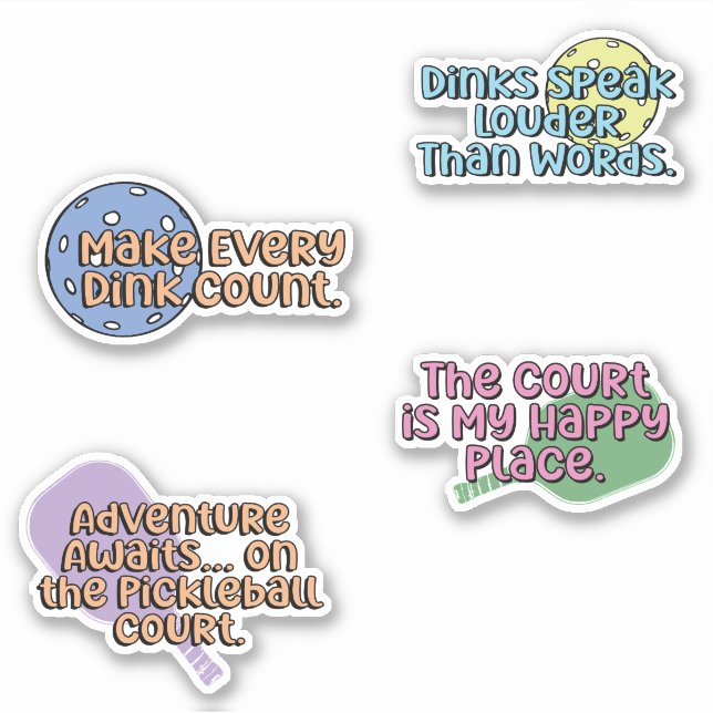 Sticker Pack d'autocollants du lecteur de ickleball multic (Devant)