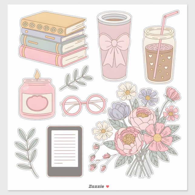 Sticker Pack d'autocollants esthétiques et cosy pour plann (Feuille)