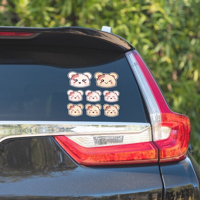 Sticker Pack d'autocollants Kawaii Family Cute (Côté voiture)