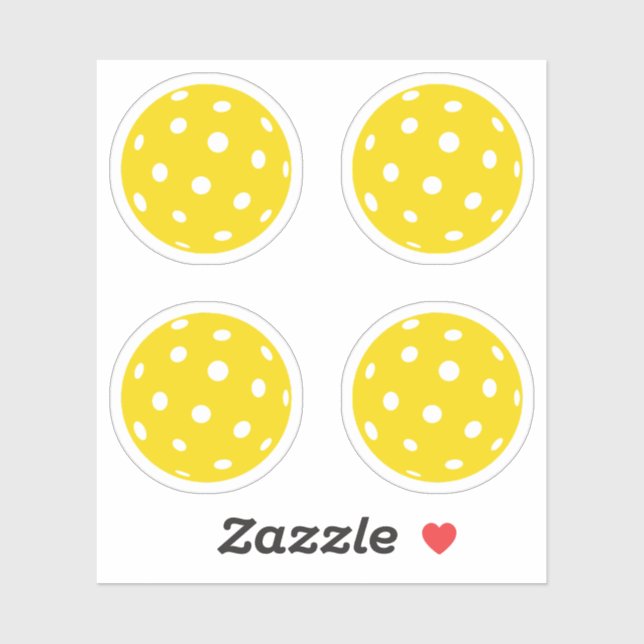 Sticker Pack de balles jaune Pickball Sport (Feuille)