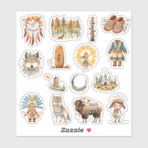 Sticker Pack de tribu d'art amérindien