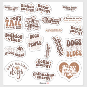 Sticker Pack ensemble de devis de chiens mignons