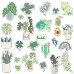 Sticker Pack esthétique vert