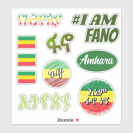Sticker Pack Fano Amhara Drapeau de l'Ethiopie | ፋ