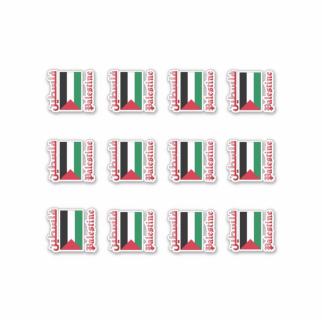 Sticker [Pack] Palestine Drapeau arabe et anglais Drapeau  (Devant)