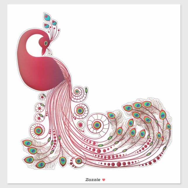 Sticker Pacock (Feuille)