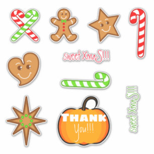 Sticker pain d'épices XmaS doux - Sucre de canne Texte per