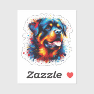 Sticker Paint Splatter Rottweiler
