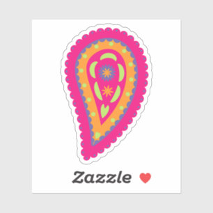 Sticker Paisley coloré