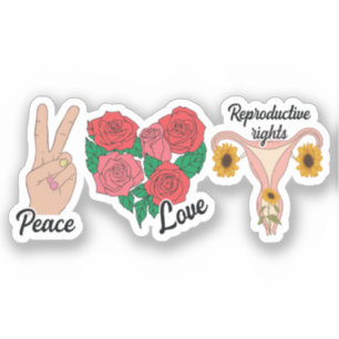 Sticker Paix, Amour, Droits Reproductifs Pro-choix