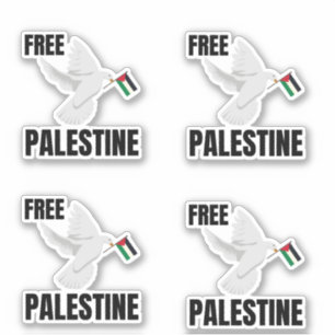 STICKER PALESTINE LIBRE AVEC PAIX DOVE