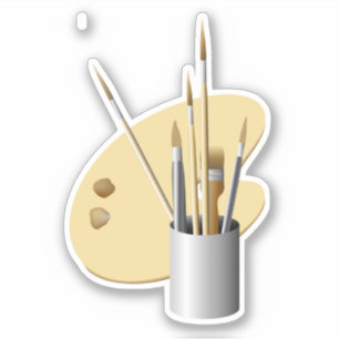 Sticker Palette et brosses d'art