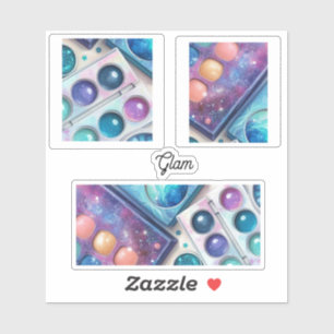 Sticker Palettes de Maquillage Paillettes et Glamour