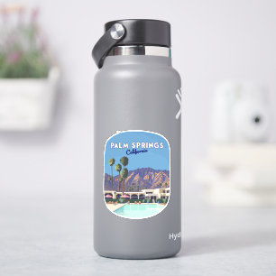 Sticker Palm Springs California Pool Hotel Trees Retro