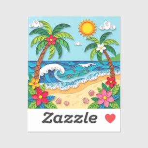 Sticker Palmiers sur la Plage