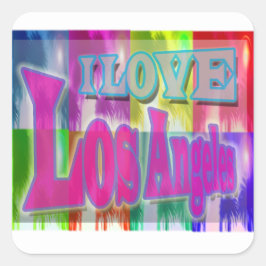 Sticker Palms Colorés "I LOVE Los Angeles"
