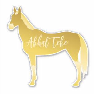Sticker Palomino Akhal Teke Horse Silhouette personnalisab