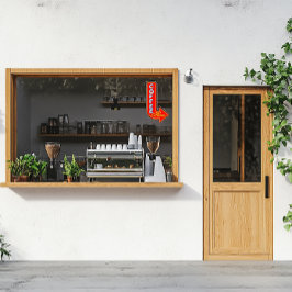 Sticker Pancarte flèche droite Café Vintage Ici