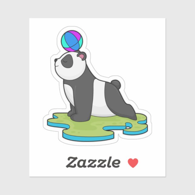 Sticker Panda at yoga (Feuille)