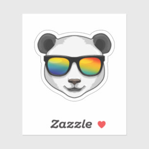 Sticker Panda avec lunettes de soleil