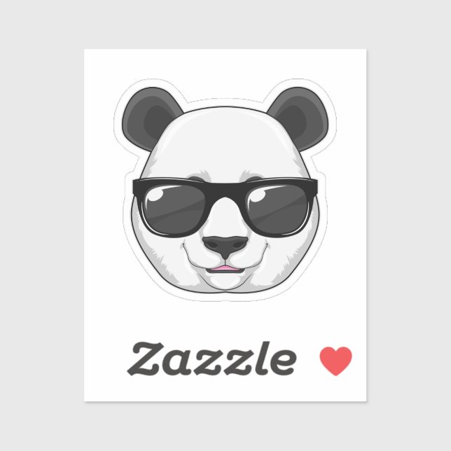 Sticker Panda avec lunettes de soleil (Feuille)