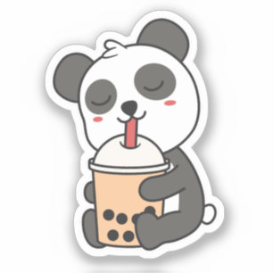 Sticker Panda Boba Cute Kawaii Funny