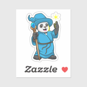Sticker Panda comme Assistant avec baguette magique