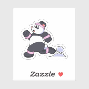 Sticker Panda comme coureur à la course