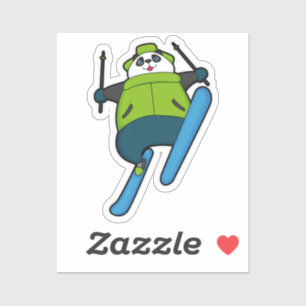 Sticker Panda comme Saut à ski avec Ski