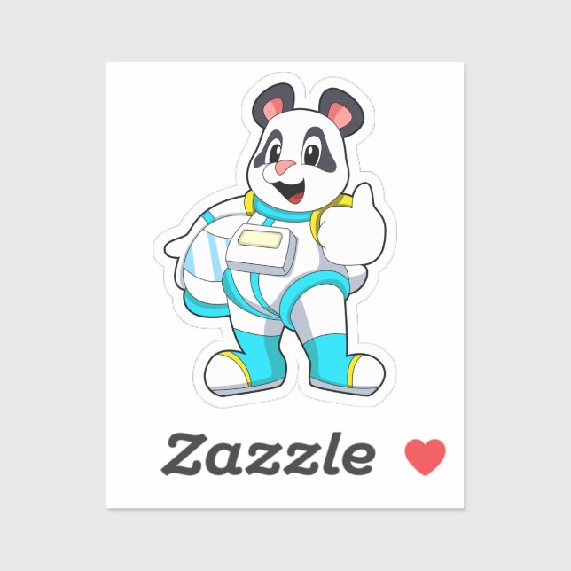Sticker Panda en astronaute avec costume (Feuille)