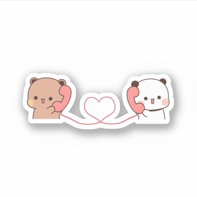 Sticker Panda Et Brownie Bear Couple (Devant)